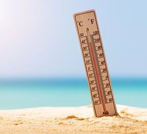 thermometer in the sand
